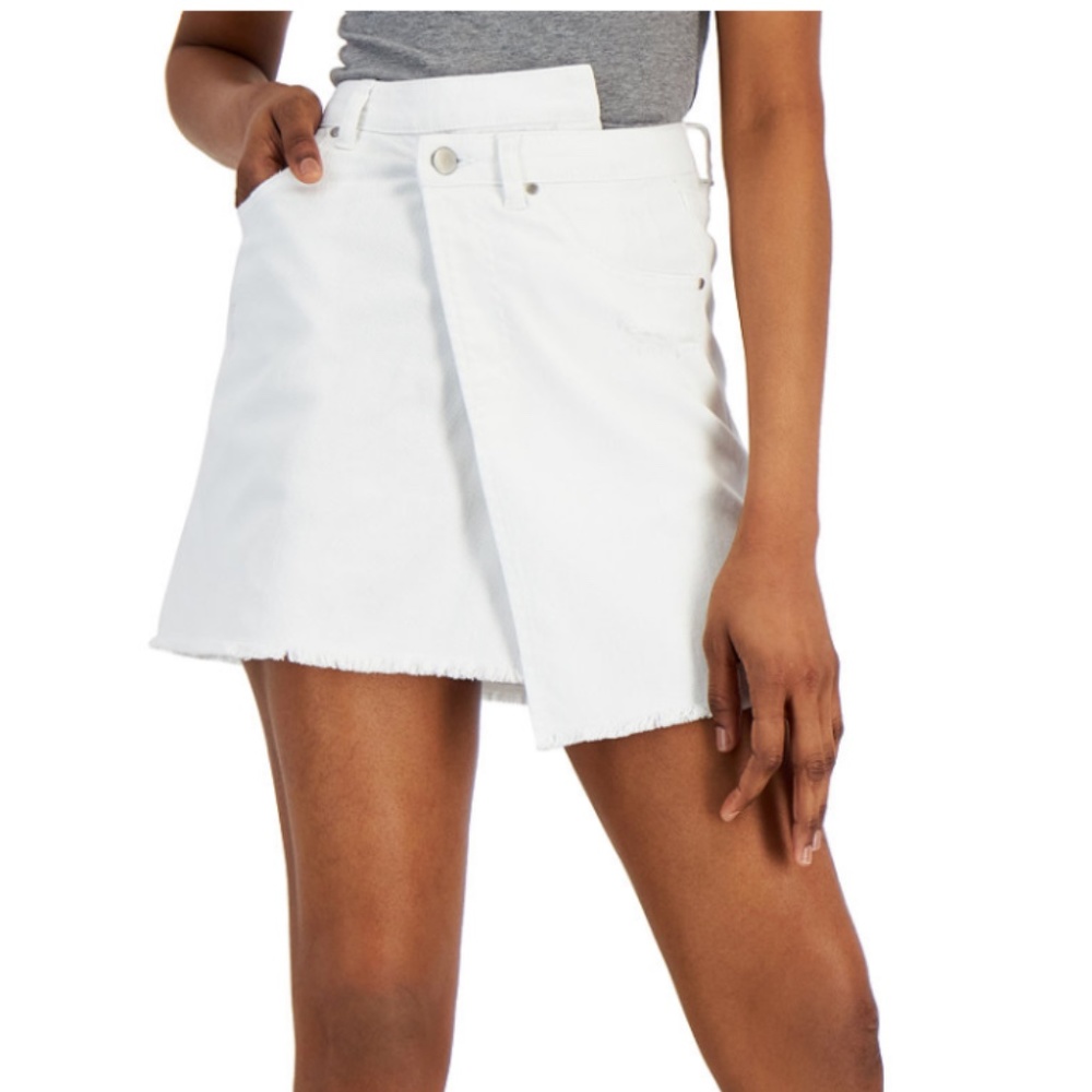 Juniors asymmetrical skirt frayed hem skirt